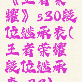 《王者荣耀》s30段位继承表(王者荣耀段位继承表s23)