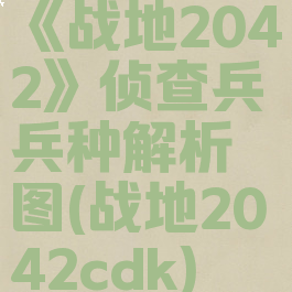 《战地2042》侦查兵兵种解析图(战地2042cdk)