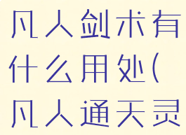 《通神榜》凡人剑术有什么用处(凡人通天灵宝)