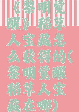 《黎明觉醒》稻草人宝藏怎么获得的(黎明觉醒稻草人宝藏在哪)