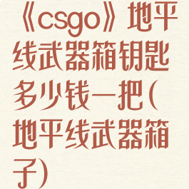 《csgo》地平线武器箱钥匙多少钱一把(地平线武器箱子)