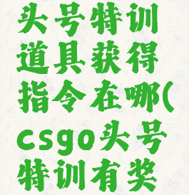 《csgo》头号特训道具获得指令在哪(csgo头号特训有奖励吗)