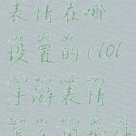 《lol手游》表情在哪设置的(lol手游表情怎么用按什么键)