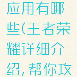 王者荣耀游戏攻略应用有哪些(王者荣耀详细介绍,帮你攻略认识这款游戏)