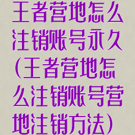 王者营地怎么注销账号永久(王者营地怎么注销账号营地注销方法)