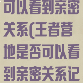 王者营地是否可以看到亲密关系(王者营地是否可以看到亲密关系记录)