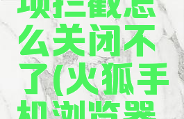 火狐浏览器安全选项拦截怎么关闭不了(火狐手机浏览器关闭安全拦截)