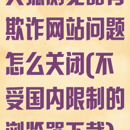 火狐浏览器有欺诈网站问题怎么关闭(不受国内限制的浏览器下载)