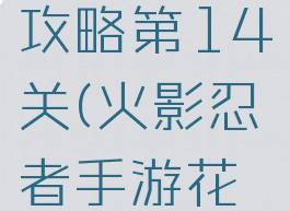 火影忍者手游花灯攻略第14关(火影忍者手游花灯第十四关)