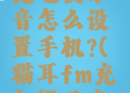 猫耳fm的充电提示音怎么设置手机?(猫耳fm充电提示音怎么导出)