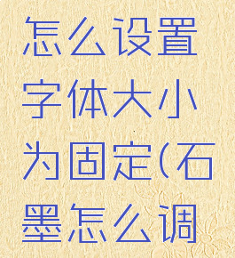 石墨文档怎么设置字体大小为固定(石墨怎么调整字号)