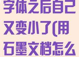 石墨文档设置字体之后自己又变小了(用石墨文档怎么编辑打字)