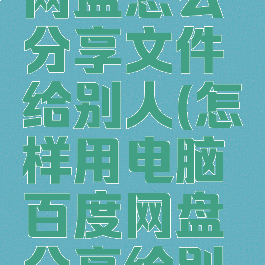 电脑百度网盘怎么分享文件给别人(怎样用电脑百度网盘分享给别人)