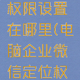 电脑企业微信定位权限设置在哪里(电脑企业微信定位权限设置在哪里找)