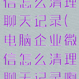 电脑企业微信怎么清理聊天记录(电脑企业微信怎么清理聊天记录啊)