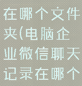 电脑企业微信聊天记录在哪个文件夹(电脑企业微信聊天记录在哪个文件夹里面)