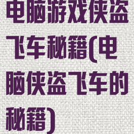 电脑游戏侠盗飞车秘籍(电脑侠盗飞车的秘籍)