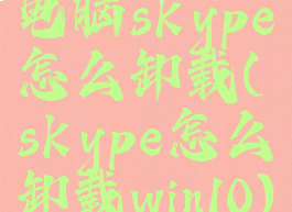 电脑skype怎么卸载(skype怎么卸载win10)