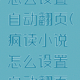 疯读小说怎么设置自动翻页(疯读小说怎么设置自动翻页模式)