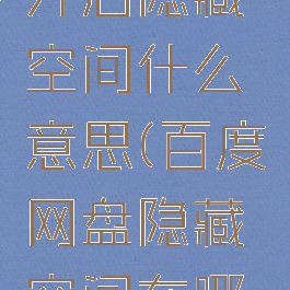 百度网盘开启隐藏空间什么意思(百度网盘隐藏空间在哪打开)