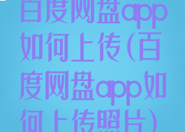 百度网盘app如何上传(百度网盘app如何上传照片)