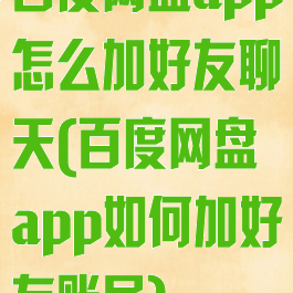 百度网盘app怎么加好友聊天(百度网盘app如何加好友账号)