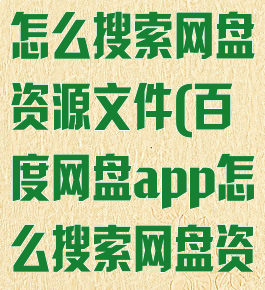 百度网盘app怎么搜索网盘资源文件(百度网盘app怎么搜索网盘资源文件夹)