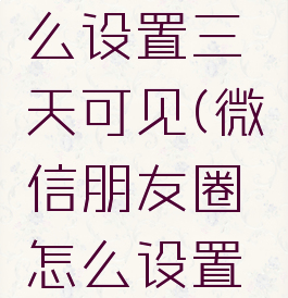 百度微信朋友圈怎么设置三天可见(微信朋友圈怎么设置三天内观看)