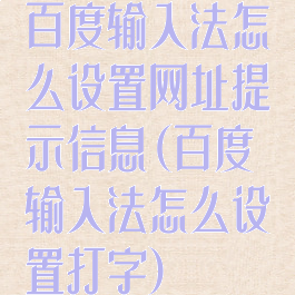 百度输入法怎么设置网址提示信息(百度输入法怎么设置打字)