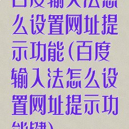 百度输入法怎么设置网址提示功能(百度输入法怎么设置网址提示功能键)