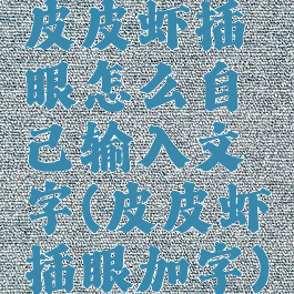 皮皮虾插眼怎么自己输入文字(皮皮虾插眼加字)