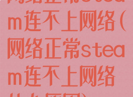 网络正常steam连不上网络(网络正常steam连不上网络什么原因)