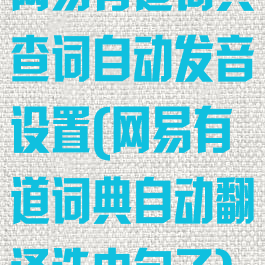 网易有道词典查词自动发音设置(网易有道词典自动翻译选中句子)