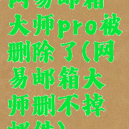 网易邮箱大师pro被删除了(网易邮箱大师删不掉邮件)