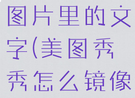 美图秀秀怎么镜像翻转图片里的文字(美图秀秀怎么镜像翻转图片里的文字呢)