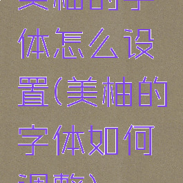 美柚的字体怎么设置(美柚的字体如何调整)