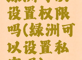 绿洲可以设置权限吗(绿洲可以设置私密吗)