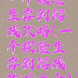 一个探险生存的游戏攻略(一个探险生存的游戏攻略大全)