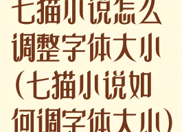 七猫小说怎么调整字体大小(七猫小说如何调字体大小)