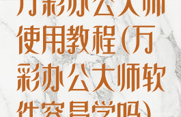 万彩办公大师使用教程(万彩办公大师软件容易学吗)