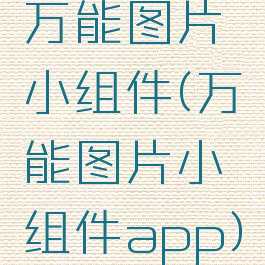 万能图片小组件(万能图片小组件app)