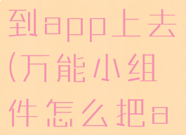 万能小组件图标怎么换到app上去(万能小组件怎么把app换成图标)