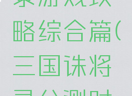 三国诛将录游戏攻略综合篇(三国诛将录公测时间)