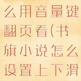 书旗小说怎么用音量键翻页看(书旗小说怎么设置上下滑动翻页)