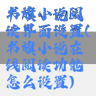 书旗小说阅读界面设置(书旗小说在线阅读功能怎么设置)