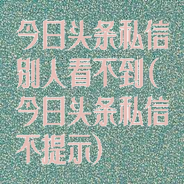 今日头条私信别人看不到(今日头条私信不提示)