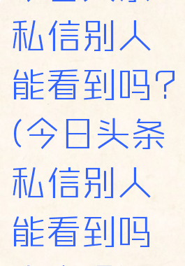 今日头条私信别人能看到吗?(今日头条私信别人能看到吗安全吗)