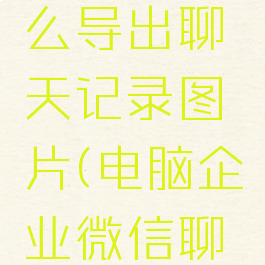 企业微信电脑版怎么导出聊天记录图片(电脑企业微信聊天记录如何导出)