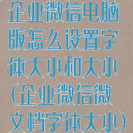 企业微信电脑版怎么设置字体大小和大小(企业微信微文档字体大小)