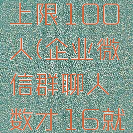 企业微信群聊人数上限100人(企业微信群聊人数才16就限制了是怎么回事)